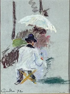 Easel: Artist with his easel