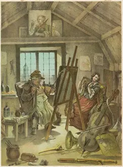 Bashful: An artist named Moritz at work in his studio