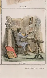 Brushes: Artist using brushes made of pig bristle. From