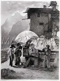 Artistry: Artist working out of doors and his admirers