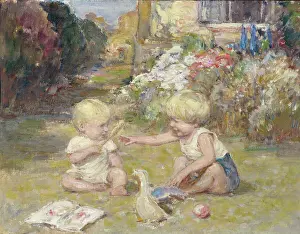 Billinghurst: The Artists Children Playing on the Lawn