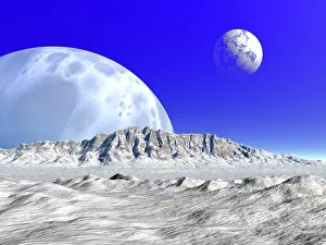 Extrasolar: Artist's concept of an alien planetary system