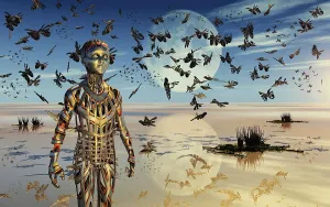 Anthropomorphic: Artist's concept of the butterfly effect