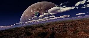 Chasm: Artist's concept of a canyon on an extraterrestrial world