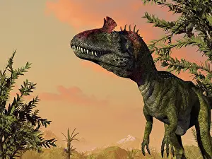 Cryolophosaurus: Artist's concept of Cryolophosaurus