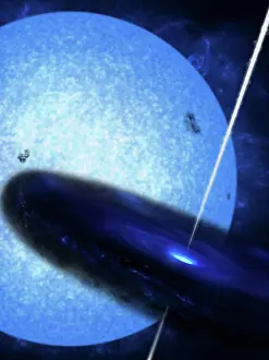 Disks: Artist's concept of Cygnus X-1, a luminous x-ray source in ?