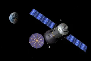 Stay: Artist's concept of the Deep Space Vehicle docked to the ?