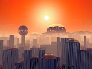 Rendition: Artist's concept of an Earth buried by layers of cities ?