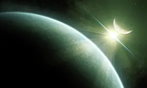 Radiant: Artist's concept of Epsilon Eridani, a possible habitable ?