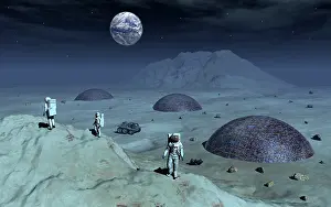 Planetary: Artist's concept of futuristic colonies being