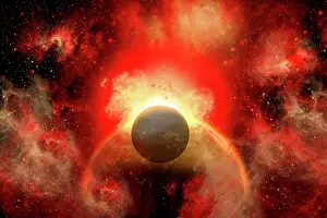 Blast: Artist's concept illustrating the explosion of a supernova