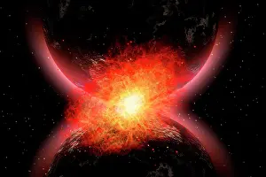 Mirrored: Artist's concept illustrating the point when two planets ?
