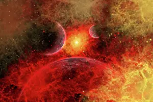 Blast: Artist's concept illustrating the stellar explosion of a ?