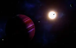 Rendition: Artist's concept of the Kepler-11 planetary system