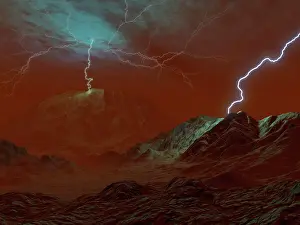 Thunderstorm: Artist's concept of lightning in Venus clouds