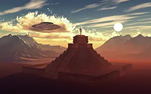 Mythical: Artist's concept of Mayan temples & pyramids being