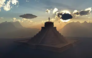 Mythical: Artist's concept of Mayan temples & pyramids being