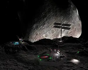 Asteroid: Artist's concept of a mining settlement on the double ?