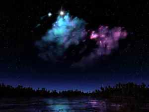 Nebular: Artist's concept of a nebula over a hypothetical planet
