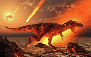 Collision: Artist's concept of the Paleogene extinction event