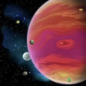 Satellites: Artist's concept of planet Jupiter