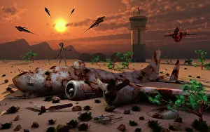 Old Fashion: Artist's concept of a science fiction alien landscape