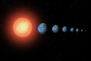 Orbit: Artist's concept of the Trappist-1 star system