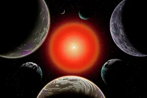 Orbit: Artist's concept of the Trappist-1 star system