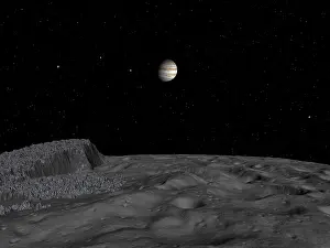 Jupiter: Artist's concept of a view across the surface of Themisto ?