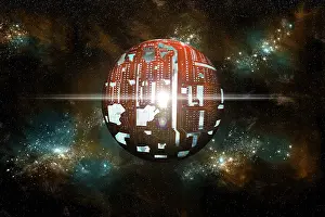 Optics: An artist's depiction of a theoretical Dyson sphere