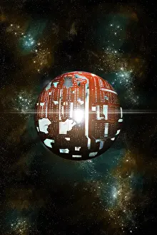 Optics: An artist's depiction of a theoretical Dyson sphere