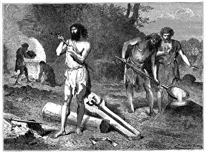 Blacksmith: Artist's reconstruction of casting weapons in