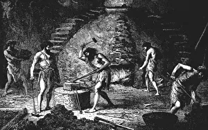 Blacksmith: Artist's reconstruction of a late Iron Age forge