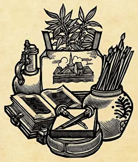 Gebrauchsgraphik: Artist's utensils