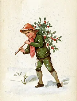 Patricia Aubrey: Artwork by Florence Auerbach, boy with holly