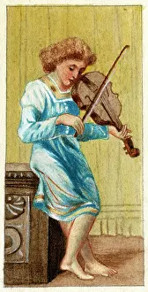 Patricia Aubrey: Artwork by Florence Auerbach, boy playing violin