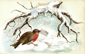 Patricia Aubrey: Artwork by Florence Auerbach, robin with note