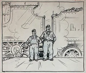 Railwaymen: Artwork, two railwaymen