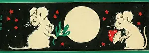 Serviettes: Artwork suggestion for Party Tableware - Two Christmas Mice