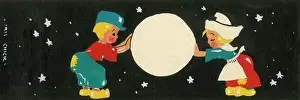 Serviettes: Artwork suggestion for Party Tableware - Two Dutch children