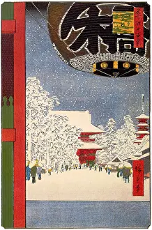 Buddhists: Asakusa, by Hiroshige
