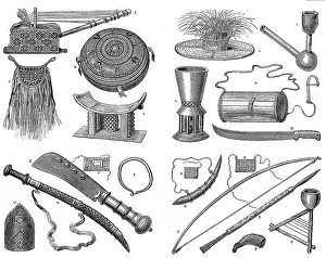 Gourd: The Ashantee War (1873-74) - Ashanti implements and weapons