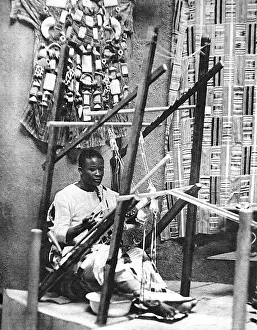 An Ashanti weaving silk-cloth