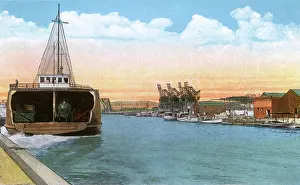 Ferrying: Ashtabula, Ohio, USA - River and Ferry Boat