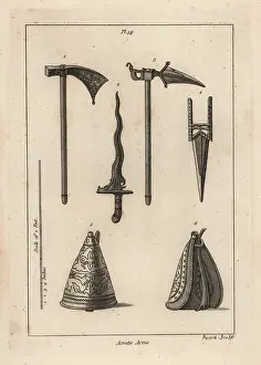 Stockdale: Asian battle axe, dagger, cresse and powder flask