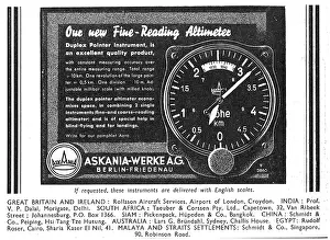 Altimeter: Askania Flight Instruments - Fine Reading Altimeter