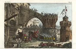 Portcullis: Assault with tower and testudo on a medieval