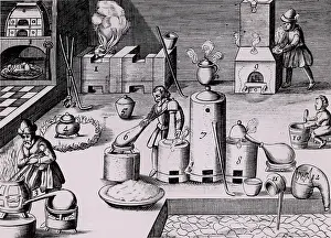 Charcoal: Assay laboratory with various forms of furnace