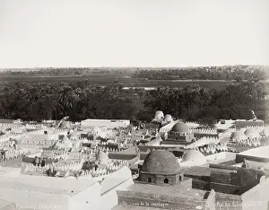 Asyut: Assiout, Asyut, Egypt, Arab cemetery and the town
