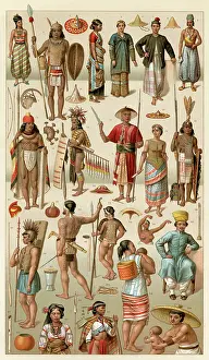 Spears: Assorted costumes from Oceania
